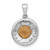 Sterling Silver Rhodium-plated Polished Checker-cut Round Citrine and White Topaz Circle Pendant