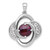 Sterling Silver Rhodium-plated Polished Checker-cut Round Garnet and White Topaz Pendant