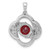 Sterling Silver Rhodium-plated Polished Checker-cut Round Garnet and White Topaz Pendant