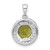 Sterling Silver Rhodium-plated Polished Checker-cut Round Peridot and White Topaz Circle Pendant