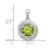 Sterling Silver Rhodium-plated Polished Checker-cut Round Peridot and White Topaz Circle Pendant
