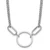 Sterling Silver Rhodium-plated Polished Circle 16 inch with 1 inch extension Necklace
