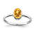 Sterling Silver Rhodium-plated Polished Citrine Oval Ring - QR-C254DE43-4209