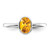 Sterling Silver Rhodium-plated Polished Citrine Oval Ring - QR-C254DE43-4209