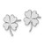 Sterling Silver Rhodium-plated Polished Clover Post Earrings