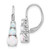 Sterling Silver Rhodium-plated Polished Created Opal Leverback Earrings