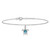 Sterling Silver Rhodium-plated Polished Created Opal Turtle 9 inch with a 1 inch Extention Anklet