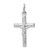 Sterling Silver Rhodium-plated Polished Crucifix Cross Pendant