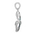 Sterling Silver Rhodium-Plated Polished Crystal Anchor Pendant