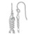 Sterling Silver Rhodium-plated Polished Crystal Eye Bonefish Dangle Earring