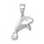 Sterling Silver Rhodium-plated Polished Crystal Manatee Pendant