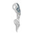 Sterling Silver Rhodium-Plated Polished Crystal Mermaid Tail Chain Slide