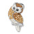 Sterling Silver Rhodium-plated Polished Crystal Owl Slide