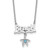 Sterling Silver Rhodium-plated Polished Crystal Starfish Beach 16 inch with a 2 inch extention Necklace