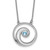 Sterling Silver Rhodium-plated Polished Crystal Wave 16 inch with a 2 inch extention Necklace