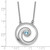 Sterling Silver Rhodium-plated Polished Crystal Wave 16 inch with a 2 inch extention Necklace