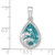 Sterling Silver Rhodium-Plated Polished Crystal Wave Tear Drop Pendant