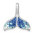 Sterling Silver Rhodium-Plated Polished Crystal Whales Tail Pendant