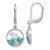 Sterling Silver Rhodium-Plated Polished Crystal Whitecap Wave Dangle Leverback Earrings