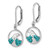 Sterling Silver Rhodium-Plated Polished Crystal Whitecap Wave Dangle Leverback Earrings