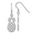 Sterling Silver Rhodium-plated Polished Cut-out Pineapple Dangle Earrings