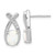 Sterling Silver Rhodium-plated Polished CZ & Created Opal 'X' Post Earrings