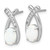 Sterling Silver Rhodium-plated Polished CZ & Created Opal 'X' Post Earrings