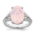 Sterling Silver Rhodium-plated Polished CZ & Pink Crystal Ring - QR-046B57BD-4391