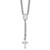 Sterling Silver Rhodium-plated Polished CZ 15.5 inch with 2 inch extender Rosary Necklace
