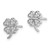 Sterling Silver Rhodium-plated Polished CZ 4 Leaf Clover Post Earrings - QE-C827CA54-3859