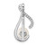 Sterling Silver Rhodium-plated Polished CZ and 6-7mm Freshwater Cultured Pearl Swirl Chain Slide Pendant