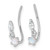 Sterling Silver Rhodium-plated Polished CZ and Lab Created Opal Ear Climber Earrings