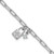 Sterling Silver Rhodium-plated Polished CZ and Lock 7 inch with 0.75 inch Extender Bracelet