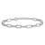 Sterling Silver Rhodium-plated Polished CZ and Paperclip Link 7 Inch with 1 Inch Extension Bracelet