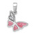 Sterling Silver Rhodium-plated Polished CZ and Pink Enamel Butterfly Pendant