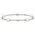 Sterling Silver Rhodium-plated Polished CZ and Shell Pearl 8-Station 7 inch with 0.5 inch Extender Bracelet