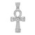 Sterling Silver Rhodium-plated Polished CZ Ankh Cross Pendant