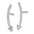 Sterling Silver Rhodium-plated Polished CZ Arrow Ear Climber Post Earrings