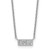 Sterling Silver Rhodium-plated Polished CZ Bar 17.5 Inch Necklace