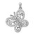 Sterling Silver Rhodium-plated Polished CZ Butterfly Pendant - QC-99CB6384-5154