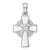 Sterling Silver Rhodium-plated Polished CZ Center Celtic Cross Pendant