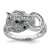 Sterling Silver Rhodium-plated Polished CZ Cheetah Ring - QR-05CCD717-9763