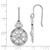 Sterling Silver Rhodium-Plated Polished CZ Compass Dangle Earrings