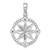 Sterling Silver Rhodium-Plated Polished CZ Compass Pendant - PL-B8DE4034-5407