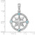Sterling Silver Rhodium-Plated Polished CZ Compass Pendant - PL-B8DE4034-5407