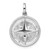 Sterling Silver Rhodium-plated Polished CZ Compass Pendant - QP-E2DE9D7C-6493