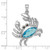 Sterling Silver Rhodium-plated Polished CZ Crab Pendant