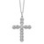 Sterling Silver Rhodium-plated Polished CZ Cross Necklace