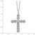 Sterling Silver Rhodium-plated Polished CZ Cross Necklace