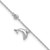 Sterling Silver Rhodium-plated Polished CZ Dolphin 9 inch with a 2 inch Extention Anklet